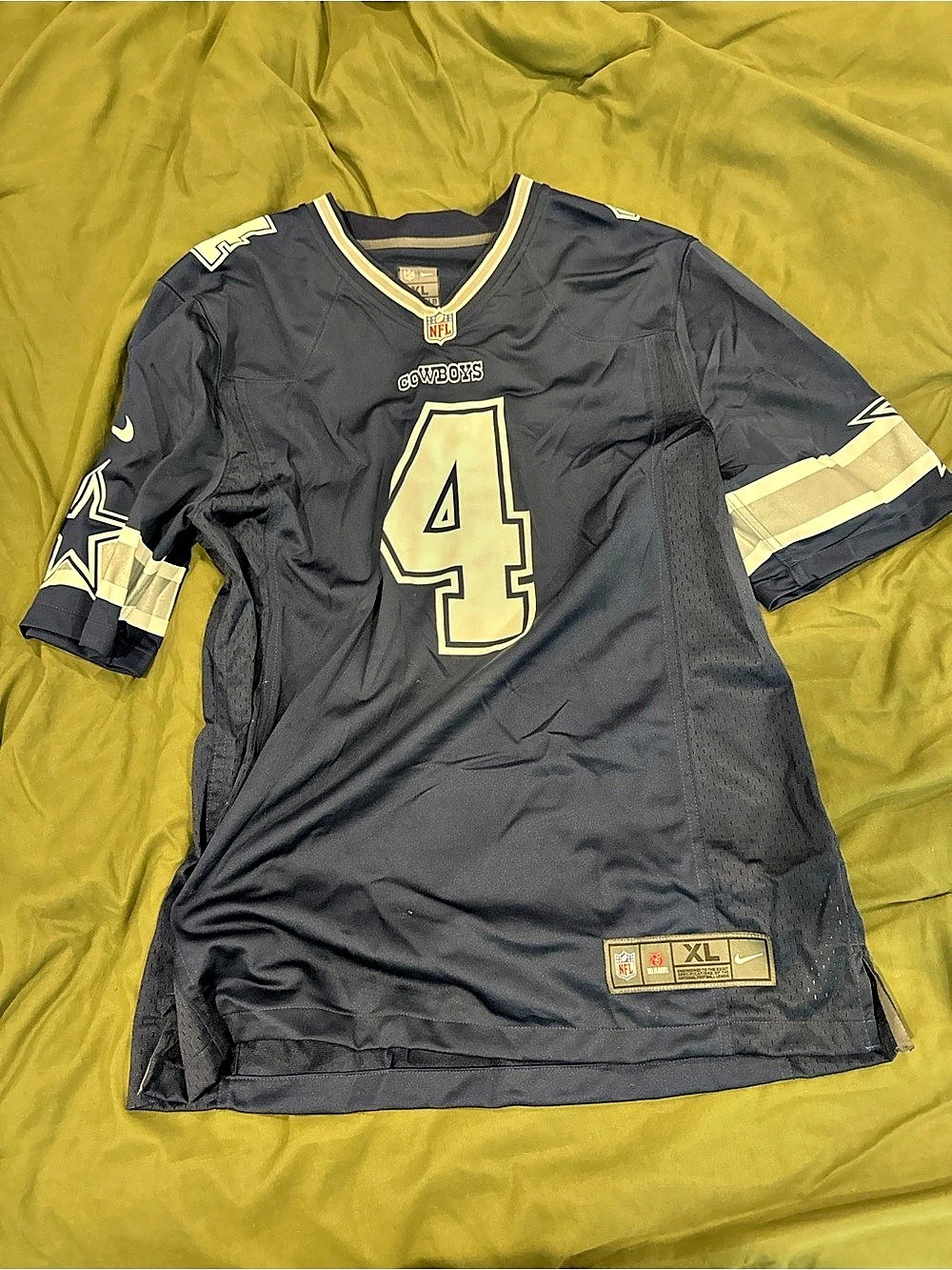 Nike Dak Prescott #4 Black & Gold XL NFL Jersey
